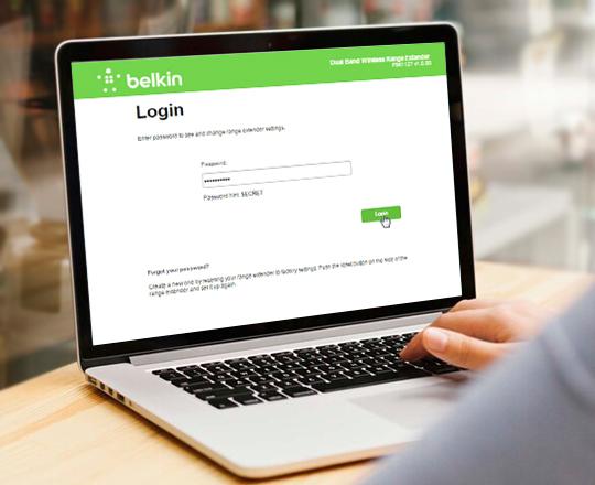 belkin extender setup page